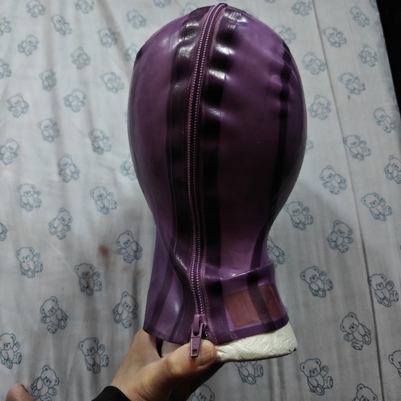 Libidex Open Face Trans Mauve Latex Hood XS - Picture 3 of 5